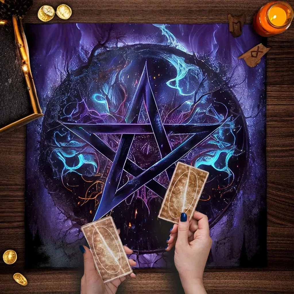 🌠 Tarot Tablecloth Astrology Witch Home Decor | Themed Altar Cloth for Christmas, Halloween, Thanksgiving & Spiritual Events