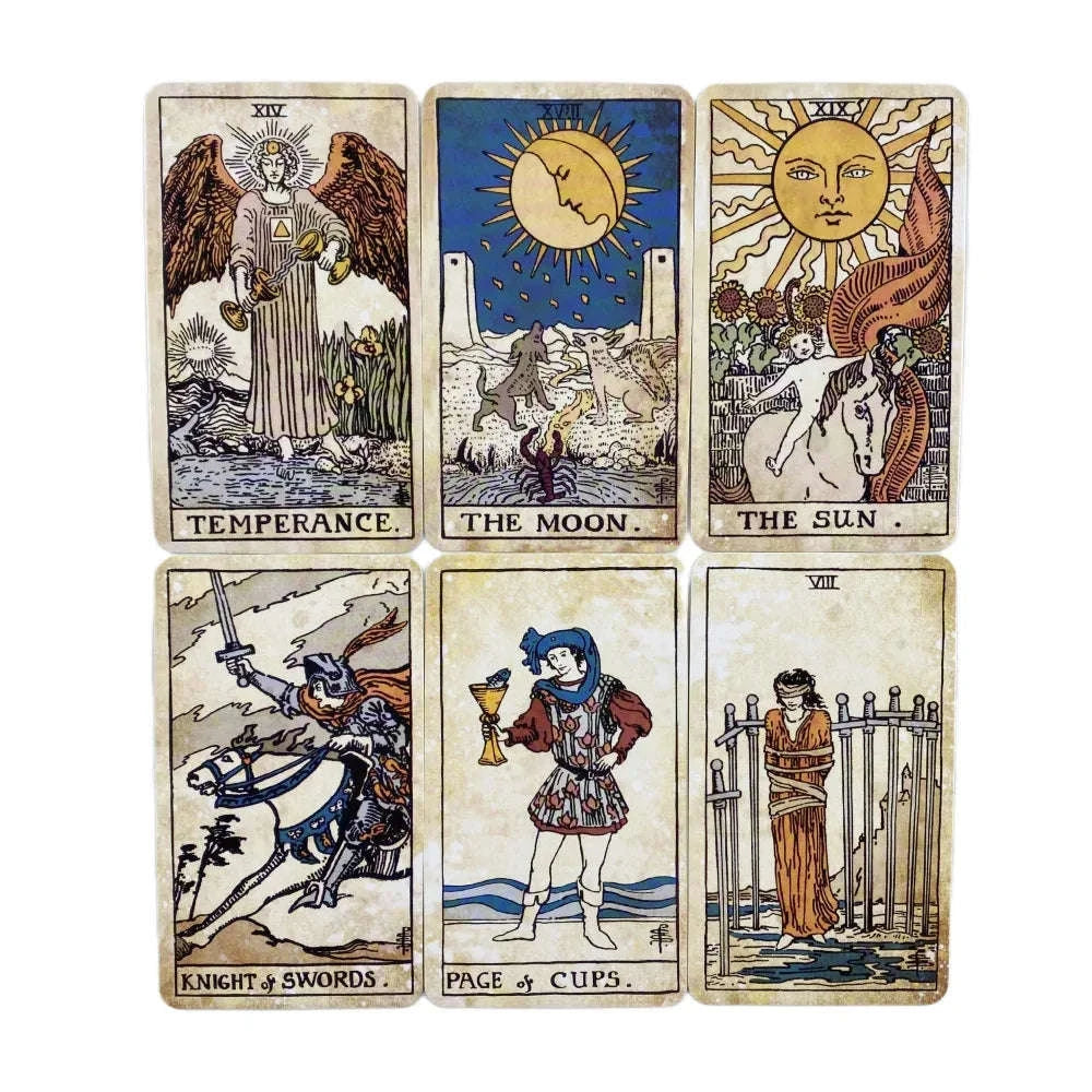 Tarot Vintage Rider Deck – Classic 78-Card Oracle Deck for Divination and Board Games
