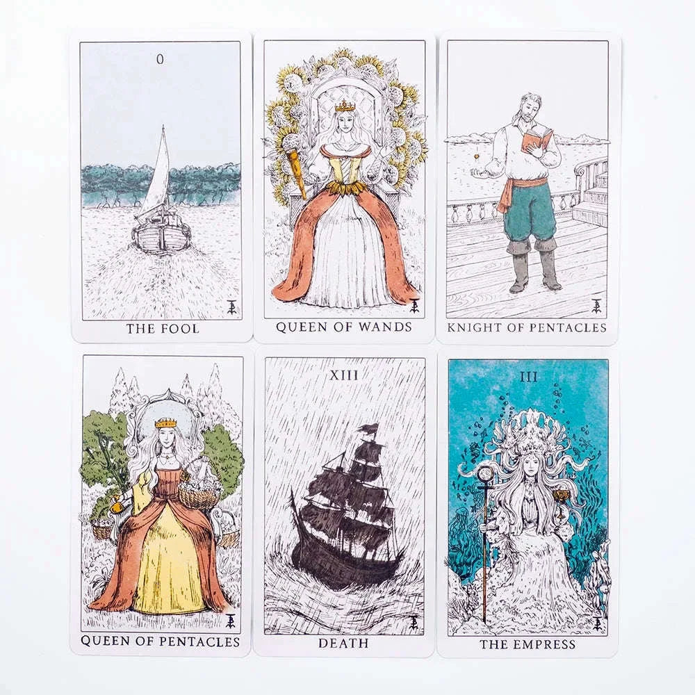 Tempest Tarot Deck – 78 Ocean-Themed Cards with Guidebook for Beginners and Divination