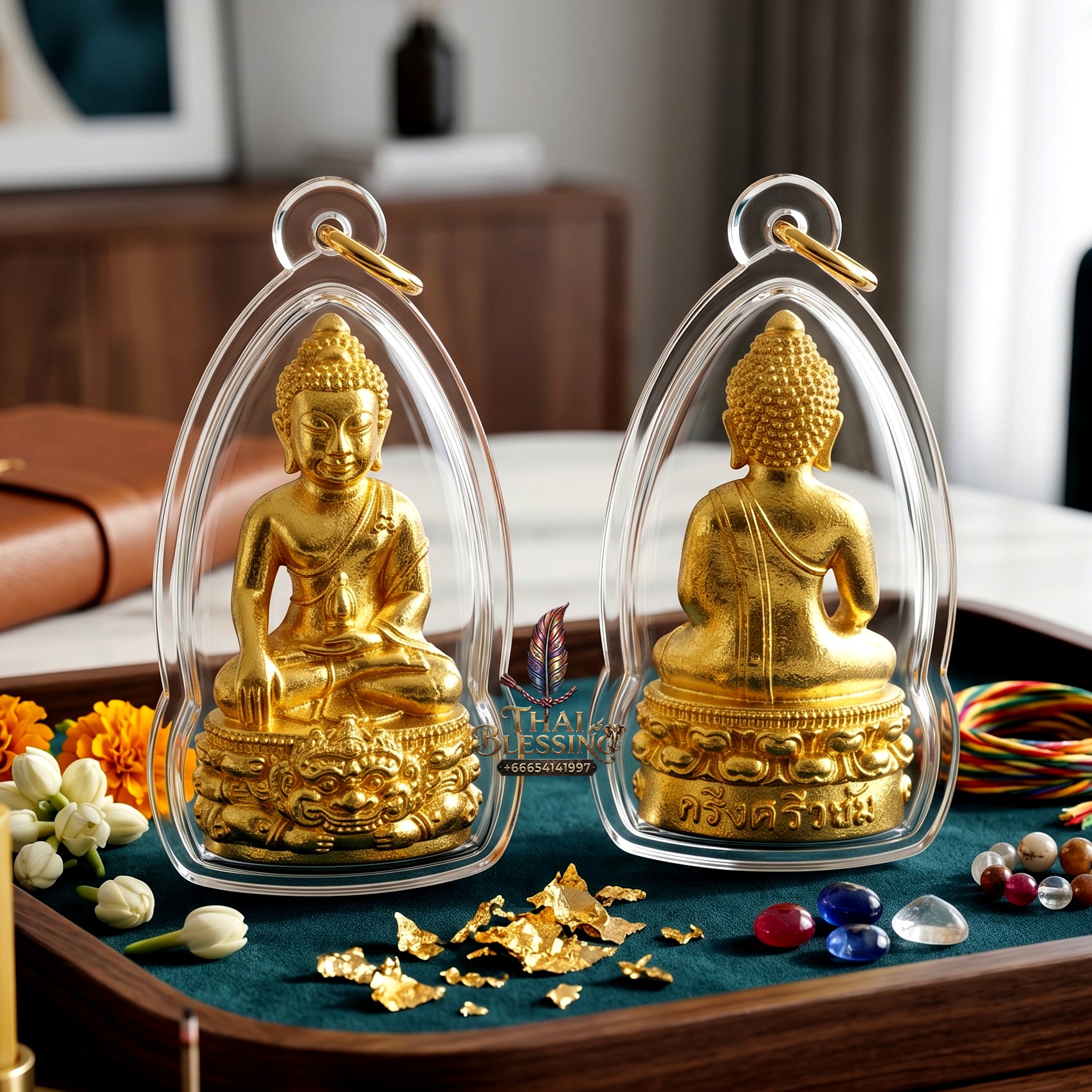 ✨👑🔔 Authentic Thai Amulet Sovereign Srivijaya Kring Node - Pho Than Khloi Thong Lam-U Brass Buddha, 2014 Heritage Asset