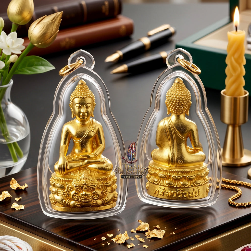 ✨👑🔔 Authentic Thai Amulet Sovereign Srivijaya Kring Node - Pho Than Khloi Thong Lam-U Brass Buddha, 2014 Heritage Asset
