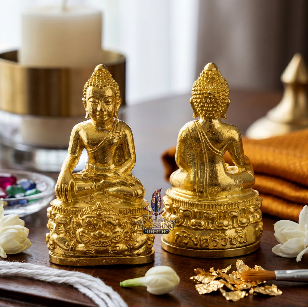 ✨👑🔔 Authentic Thai Amulet Sovereign Srivijaya Kring Node - Pho Than Khloi Thong Lam-U Brass Buddha, 2014 Heritage Asset