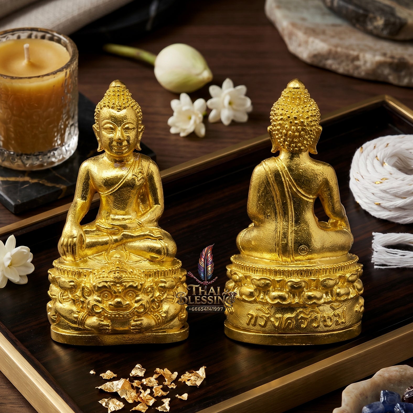✨👑🔔 Authentic Thai Amulet Sovereign Srivijaya Kring Node - Pho Than Khloi Thong Lam-U Brass Buddha, 2014 Heritage Asset
