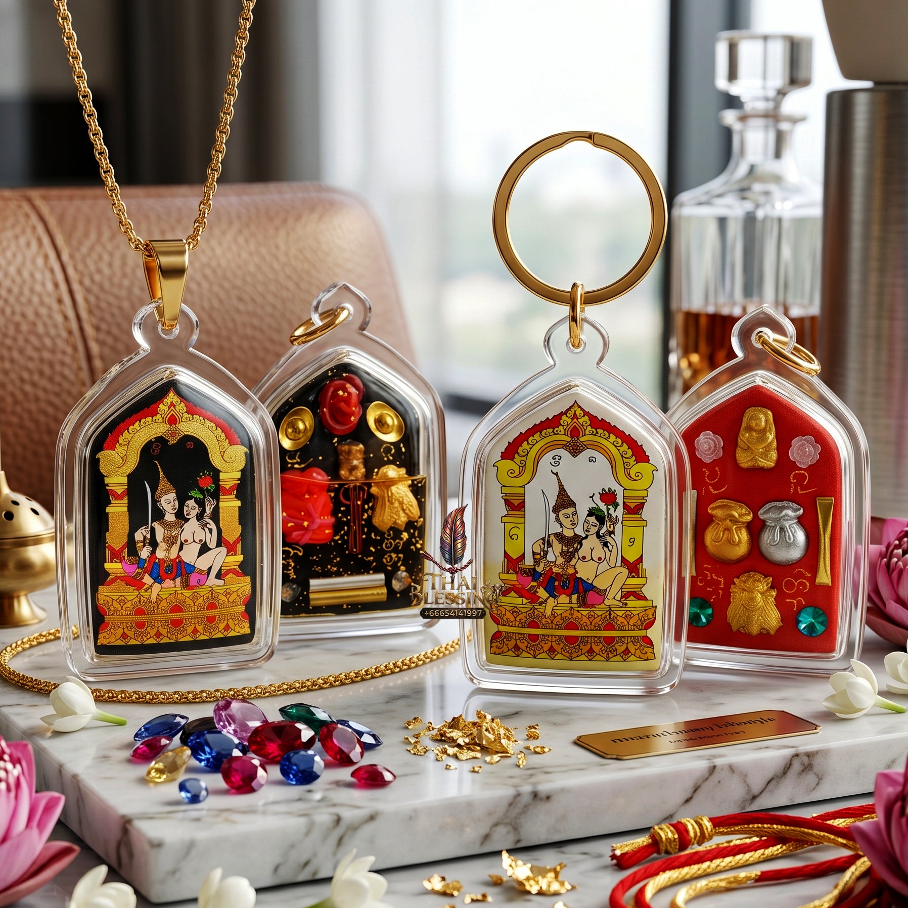 ✨👑🔮 Authentic Thai Amulet Astral Luminance Induction Node - Khruba Nong White Locket Phet Phayathorn Charm Oil, 2025 Wiang Haeng Series