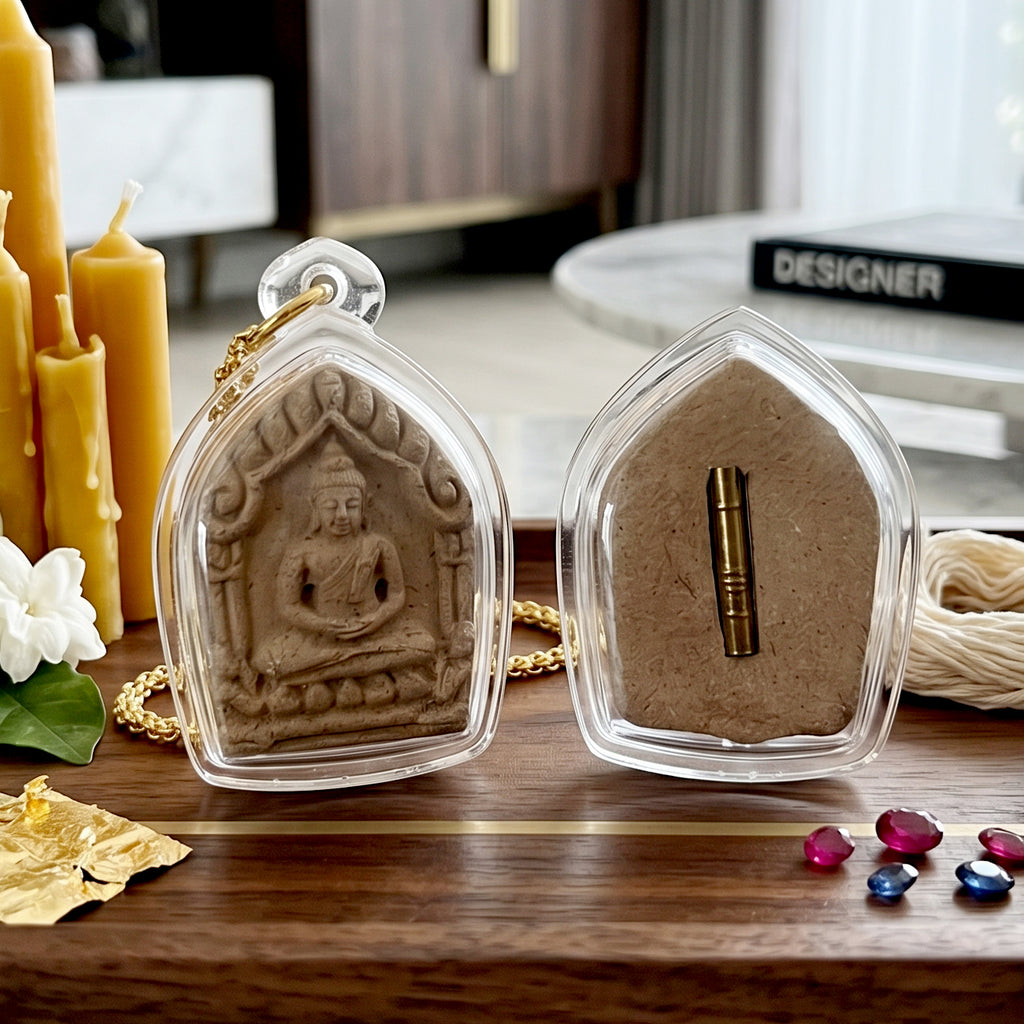 ✨🧘‍♂️🔮 Authentic Thai Amulet Sovereign Gift Node - Khun Phaen Anthropomorphic Matrix with Linear Resonance Scroll, Phra Ajarn O Consecrated Masterpiece