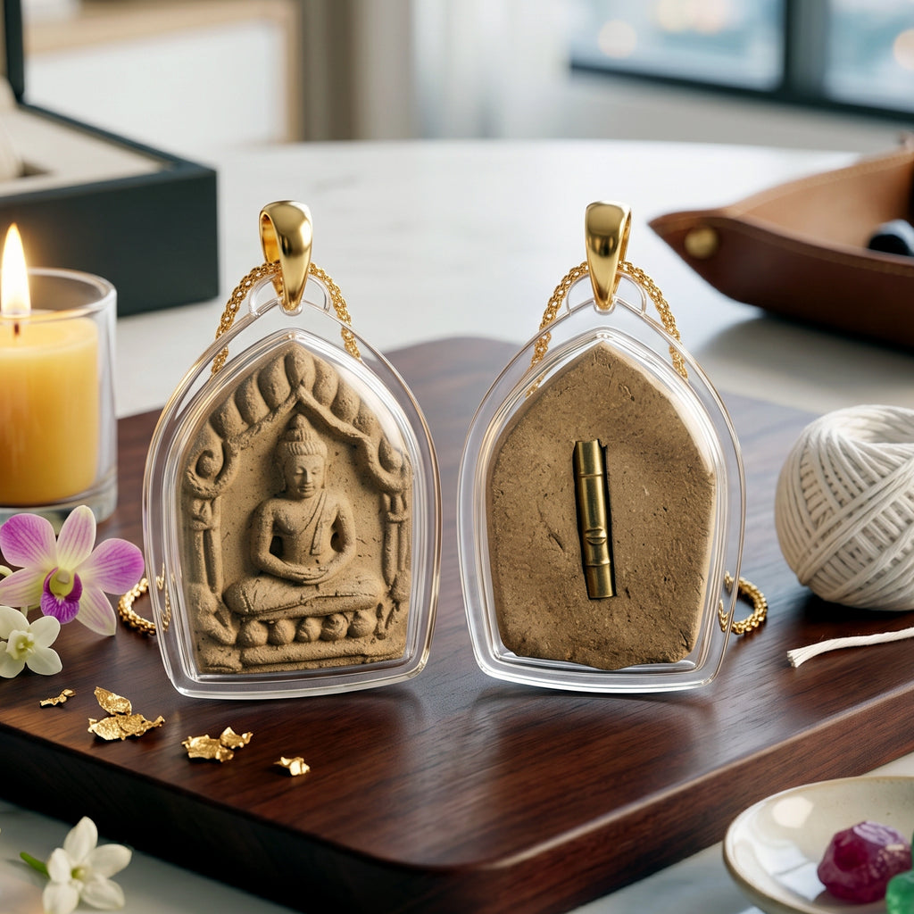 ✨🧘‍♂️🔮 Authentic Thai Amulet Sovereign Gift Node - Khun Phaen Anthropomorphic Matrix with Linear Resonance Scroll, Phra Ajarn O Consecrated Masterpiece