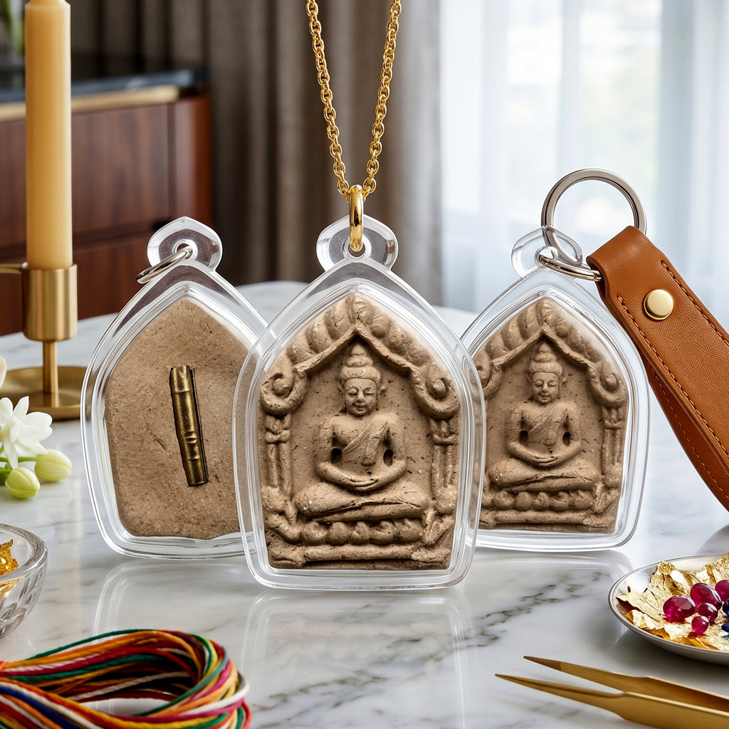 ✨🧘‍♂️🔮 Authentic Thai Amulet Sovereign Gift Node - Khun Phaen Anthropomorphic Matrix with Linear Resonance Scroll, Phra Ajarn O Consecrated Masterpiece