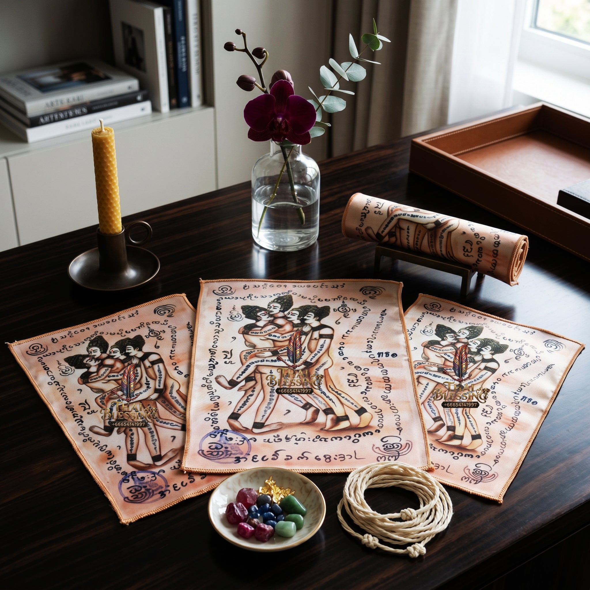✨🔮💖 Authentic Thai Amulet Sovereign Radiance Vector - Same-Gender Affinity Grid Textile Matrix, Pho Yua Mueang Intimate Magnetism Node
