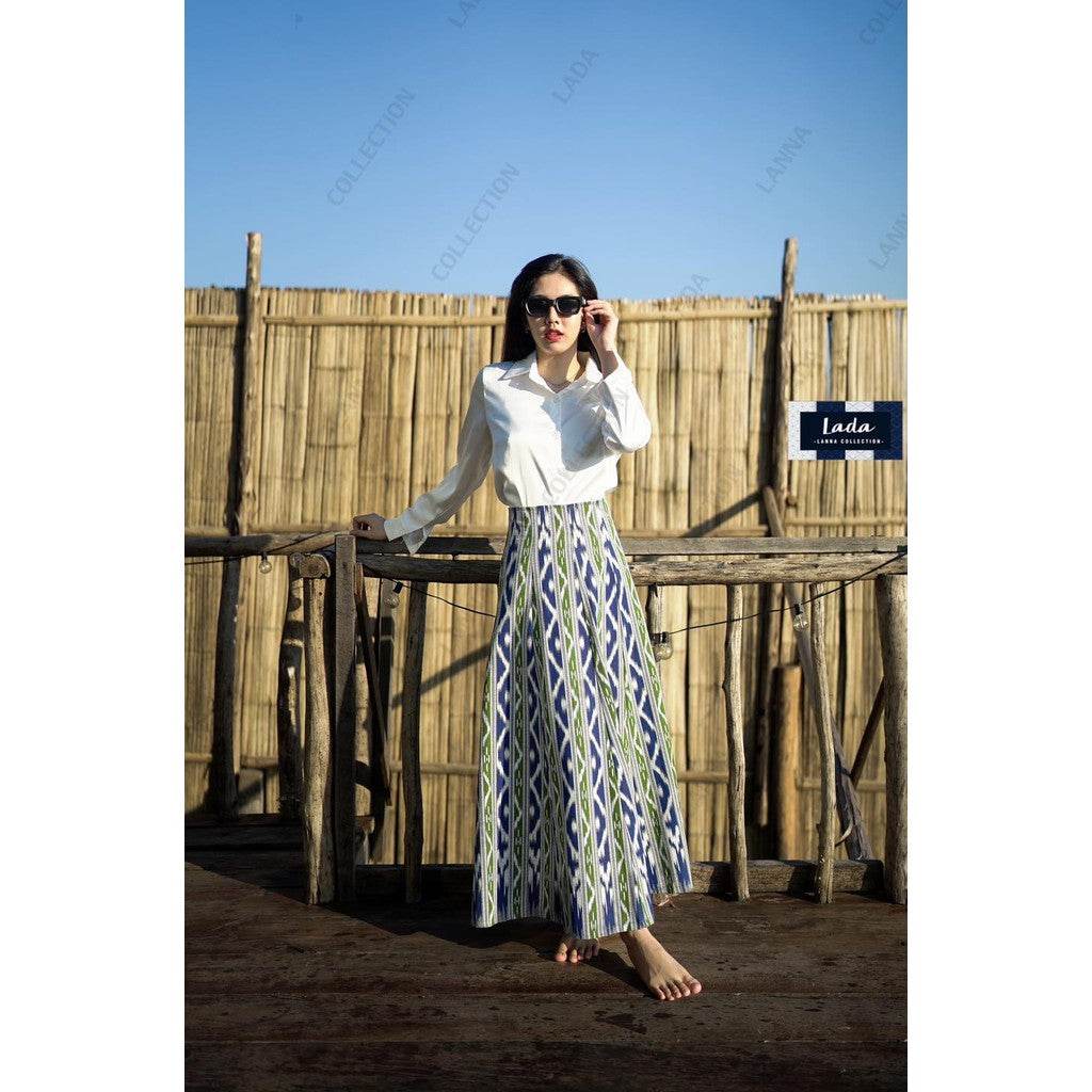 Ethnic Mi Kan Print Skirt &amp; Pants – 6-Gore Cut with Side Zip | 39” Length in Waist 26–32” for Elegant Office Wear One-Sake.com pants / L pants / S pants / M pants / S-pants / M-pants / L-pants / XL-skirt / S-skirt / M-skirt / L-skirt / XL-
