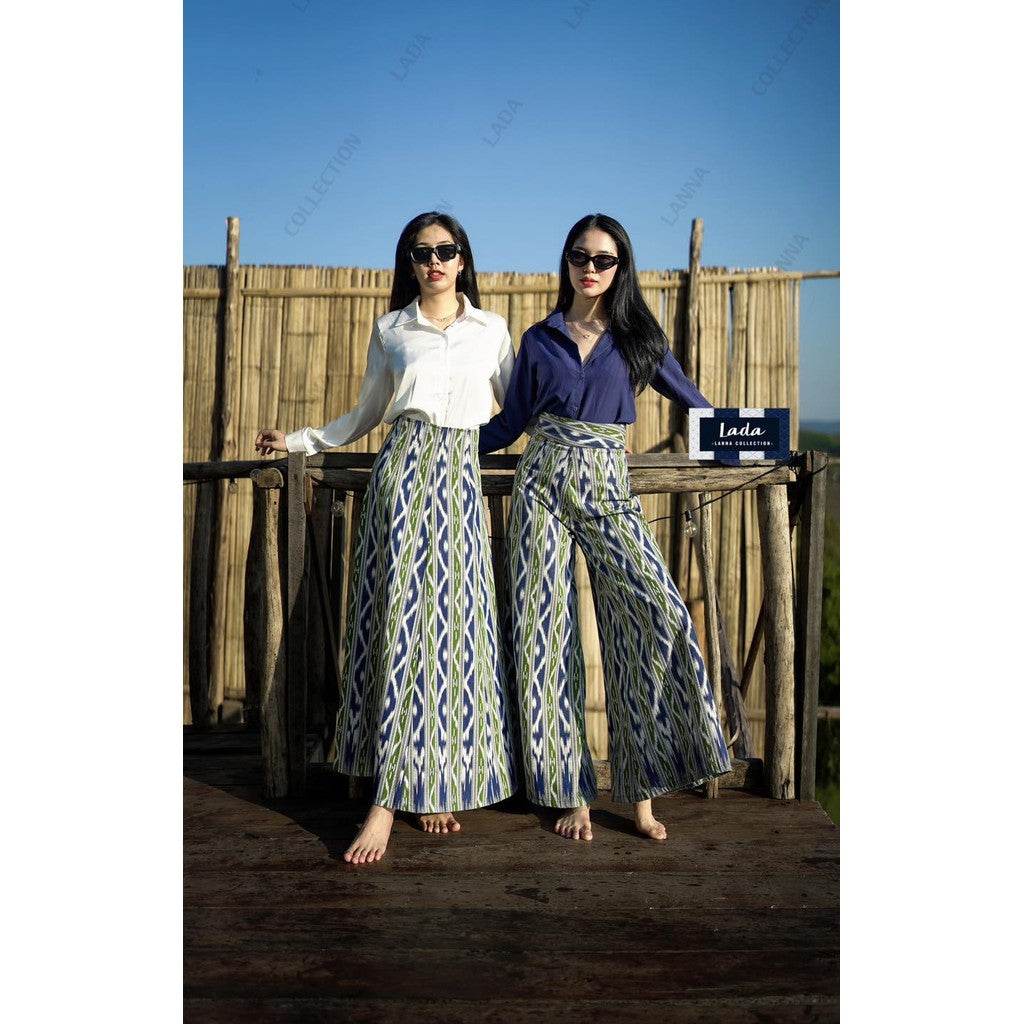 Ethnic Mi Kan Print Skirt &amp; Pants – 6-Gore Cut with Side Zip | 39” Length in Waist 26–32” for Elegant Office Wear One-Sake.com pants / L pants / S pants / M pants / S-pants / M-pants / L-pants / XL-skirt / S-skirt / M-skirt / L-skirt / XL-