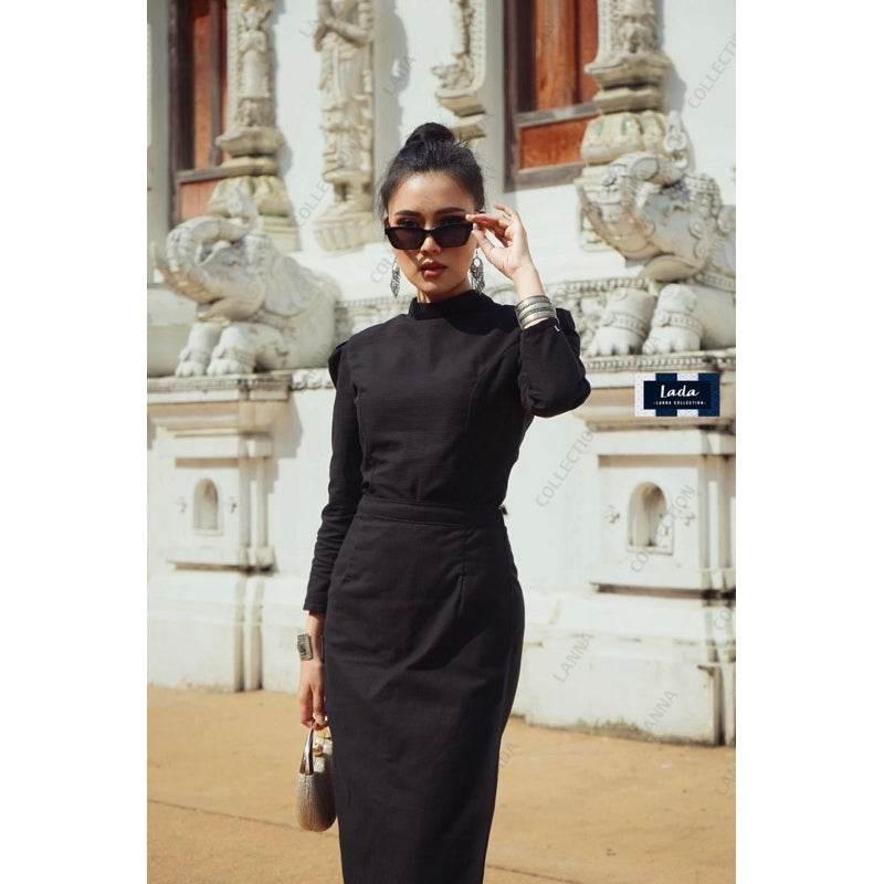 Thai Traditional Blouse and Skirt Set | Elegant Cotton Borom Phiman and Borom Pimai Outfit for Temple and Formal Events