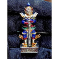 Lord of Wealth Figurine - Tao Wessuwan Racha Sap by Luang Pu Kun in Silver-Enamel Bronze 4.5 cm Default Title