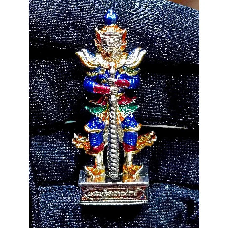 👹 THE KING OF TREASURES: THAO WESSUWAN ✨ The Emperor of Riches: Luang Pu Kun "Thao Wessuwan Raja Sub" Sacred Sculpture – Silver-Plated Bronze with Royal Enamel for Wealth Mastery & Eternal Protection Default Title