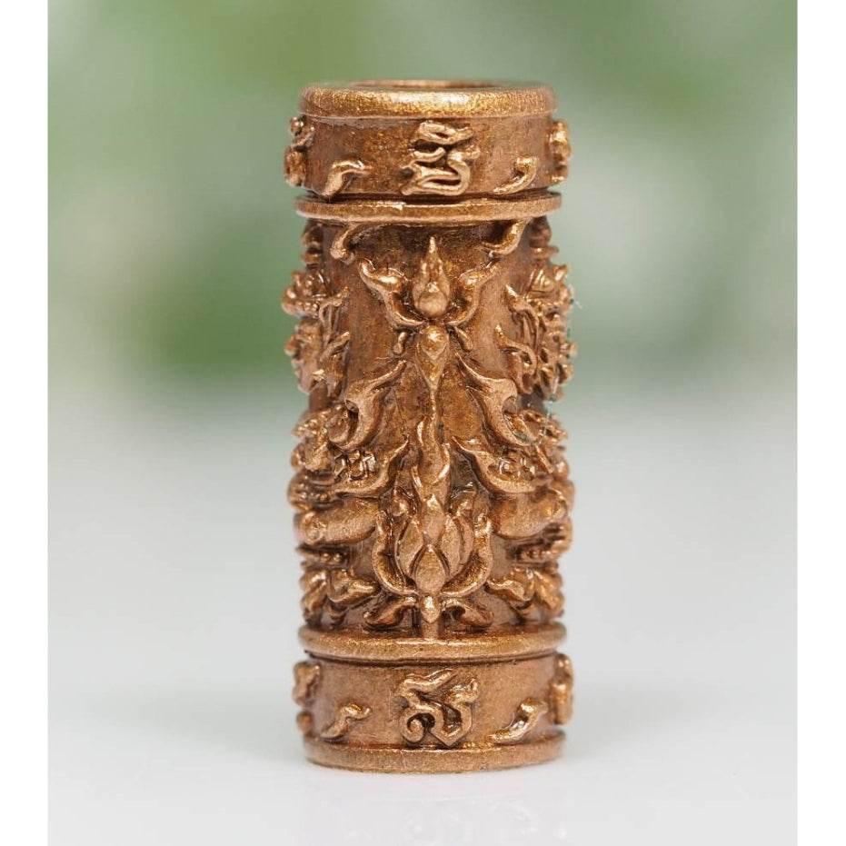 Twin-Faced Satin Bronze Takrud - Limited Edition Setthi Bucha Kru, Blessed by Luang Phor Prong, Serial Coded, Boxed