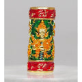 Green Enamel Gold Plated Twin-Faced Wessuwan Takrud – Setthi Bucha Kru Edition Blessed by Luang Phor Prong Serial Coded Default Title