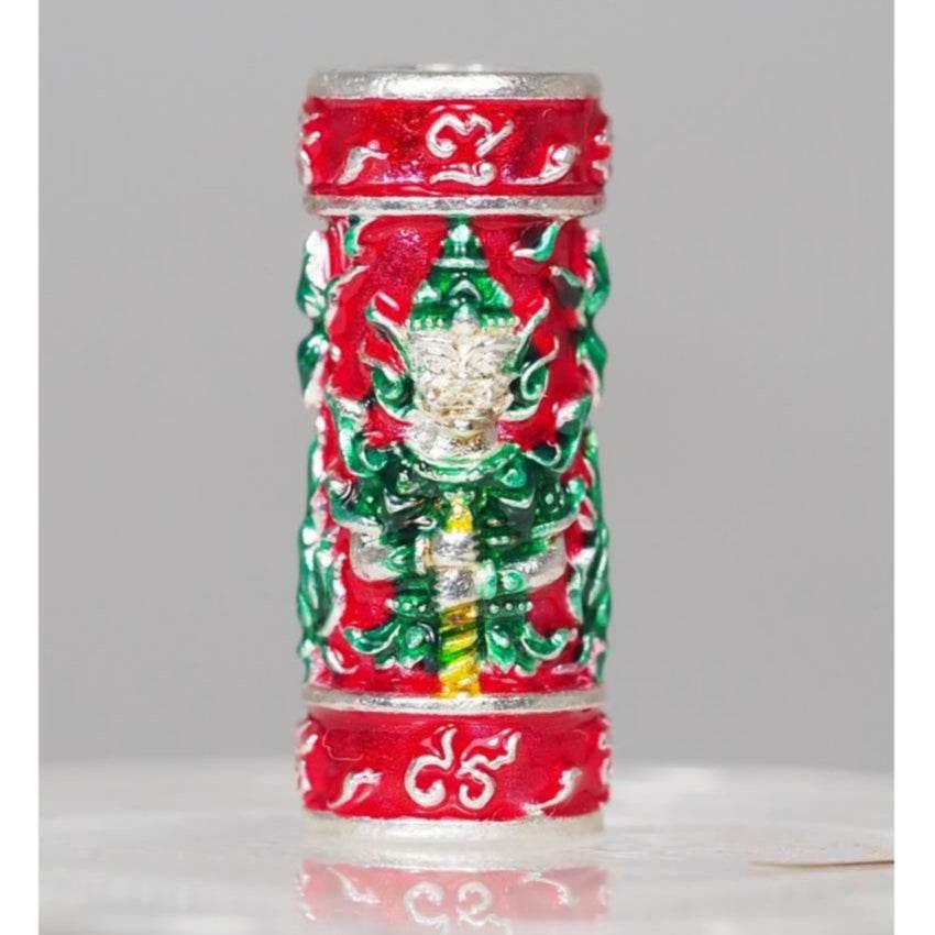 Twin-Faced Takrud Amulet of Lord Vesuvan for Wealth & Protection by Luang Phor Prong – Limited Edition with Unique Code & Number