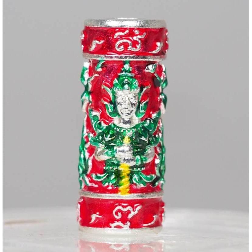 Twin-Faced Takrud Amulet of Lord Vesuvan for Wealth & Protection by Luang Phor Prong – Limited Edition with Unique Code & Number Default Title