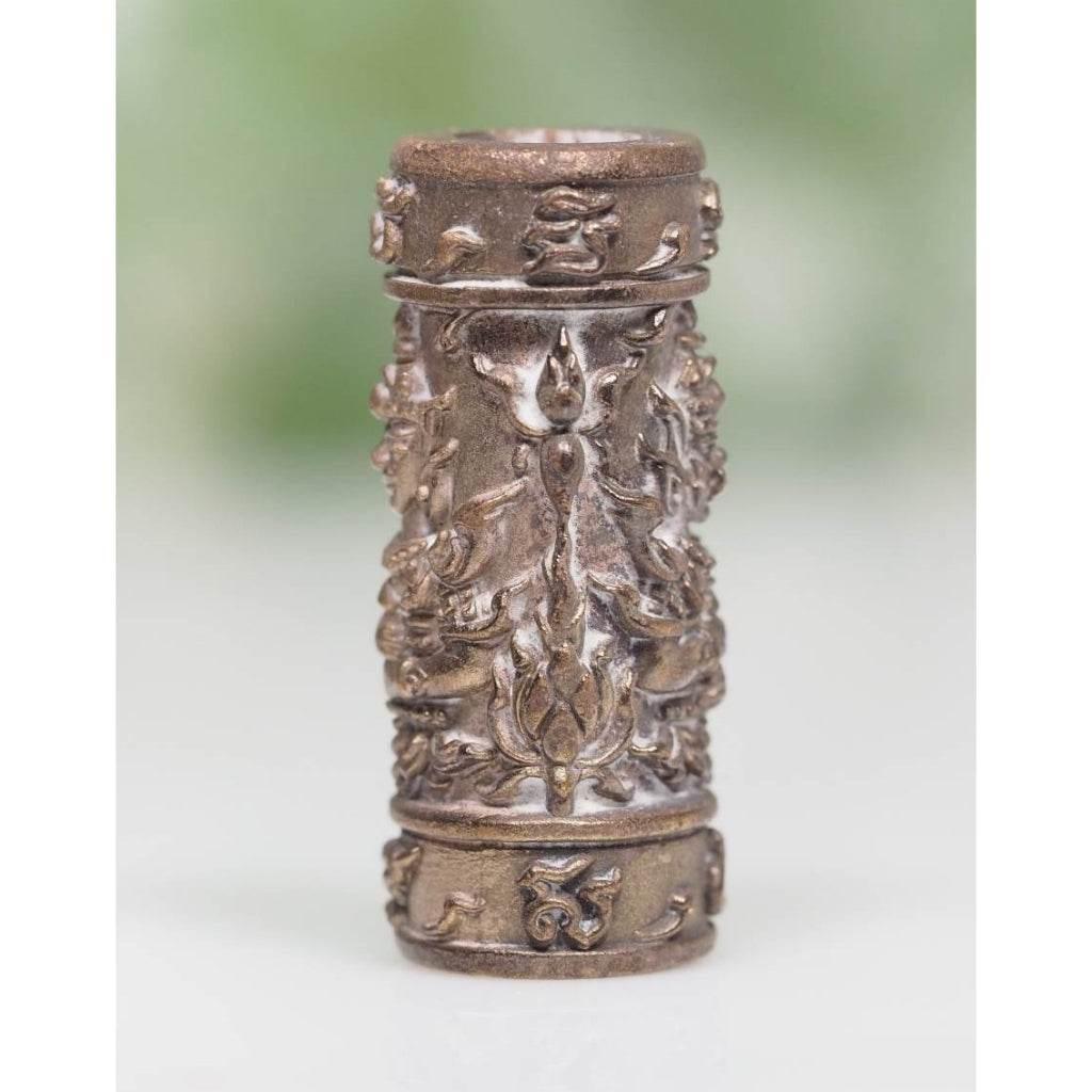 Twin-Faced Wessuwan Takrud - Unpolished Edition by Luang Phor Prong, Wat Tham Phrutakhian (Serial Coded, Boxed) for Spiritual Protection
