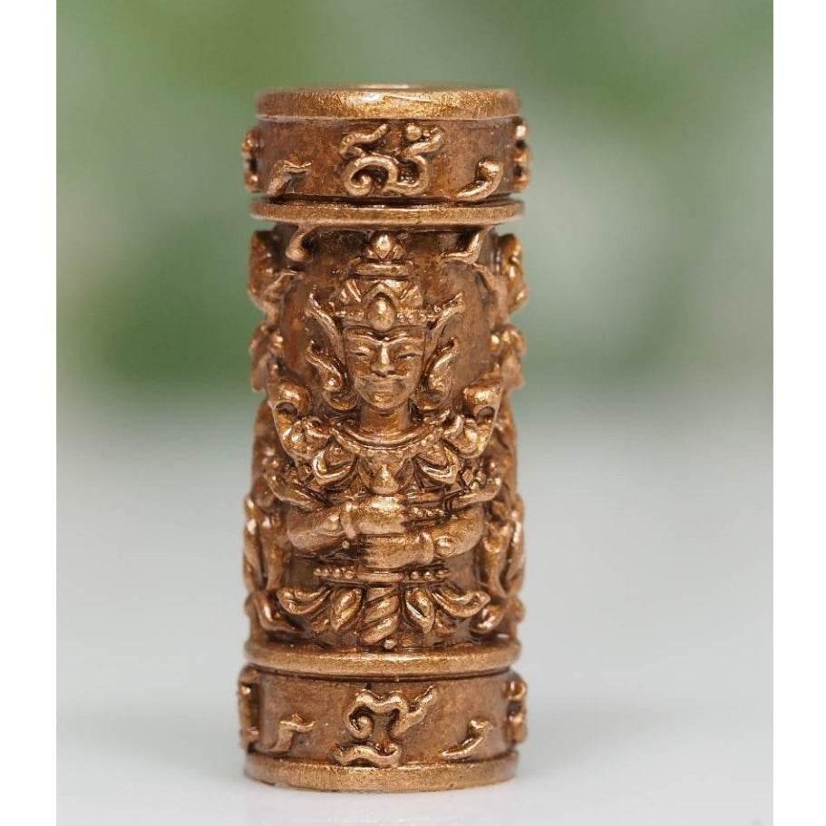 Twin-Faced Satin Bronze Takrud - Limited Edition Setthi Bucha Kru, Blessed by Luang Phor Prong, Serial Coded, Boxed Default Title