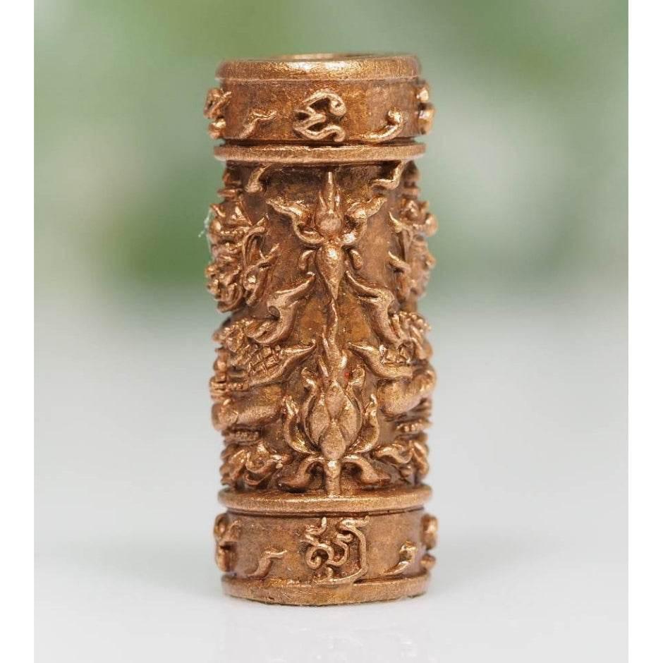 Twin-Faced Satin Bronze Takrud - Limited Edition Setthi Bucha Kru, Blessed by Luang Phor Prong, Serial Coded, Boxed