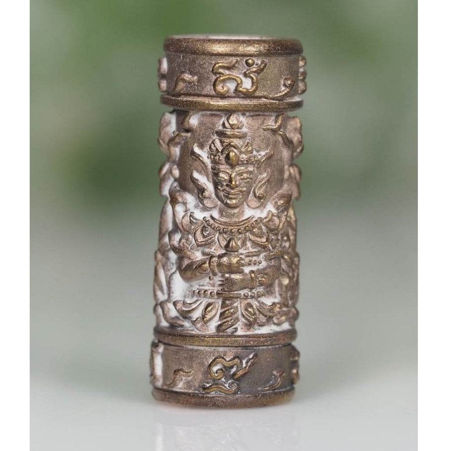 Twin-Faced Wessuwan Bronze Takrud – Unpolished Edition by Luang Phor Prong, Wat Tham Phrutakhian (Serial Coded, Boxed) - Thai Blessing Co
