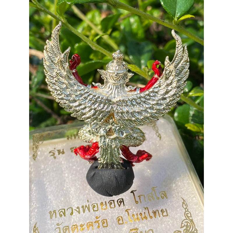 Phaya Garuda Twin-Tone Red Enamel Amulet – Yod Ariya Sap Edition by LP Yod, Wat Takroh (Limited 299 Pieces) - Thai Blessing Co