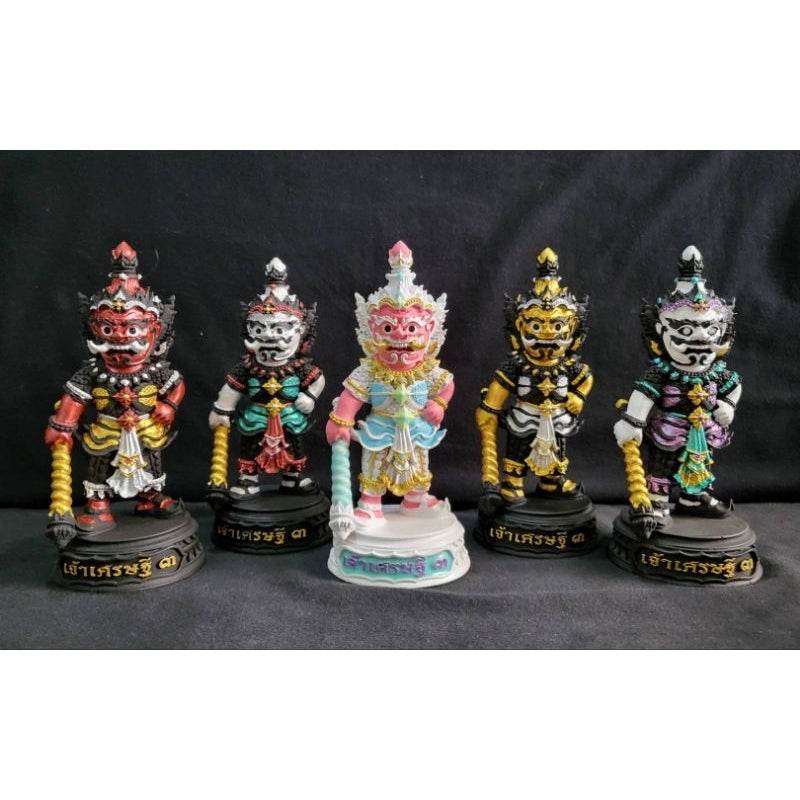 Thai Wealth Blessing Statue Limited Edition Set for Prosperity and Abundance Decor - Elevate Your Space