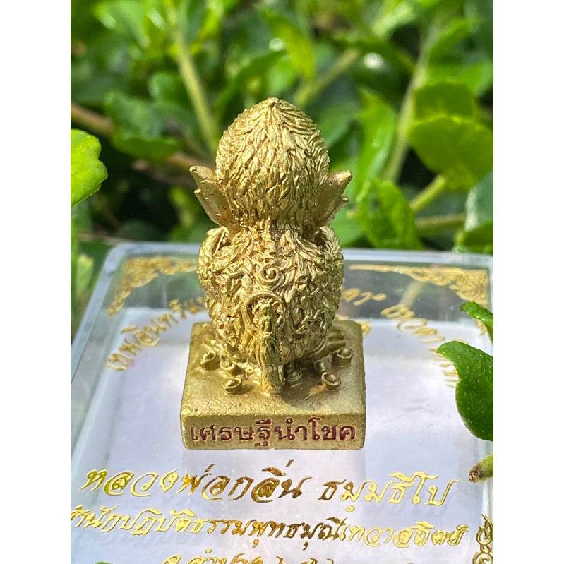 Si Hu Ha Ta – Thep In Plang (Four Ears, Five Eyes) “Setthi Nam Chok” Edition – Gold-Sandblasted Alloy by LP Klin, Lampang (BE 2566) - Thai Blessing Co