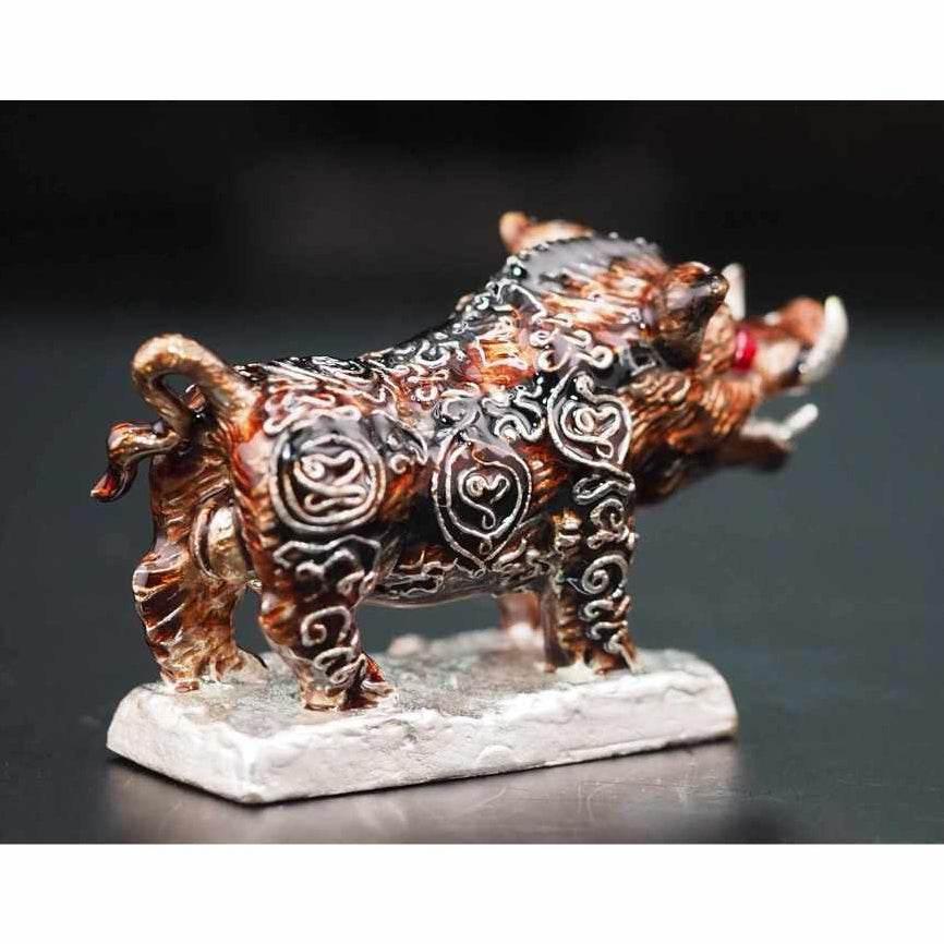 Phaya Waraha Boar Amulet - Blessed by Luang Pho Sanan, Wat Klang Ratchakru Tharam, BE 2567