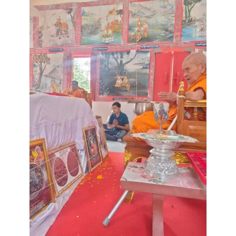 Sacred Phra Pidta Amulet for Ultimate Wealth and Protection with Phang Phra Kan Powder