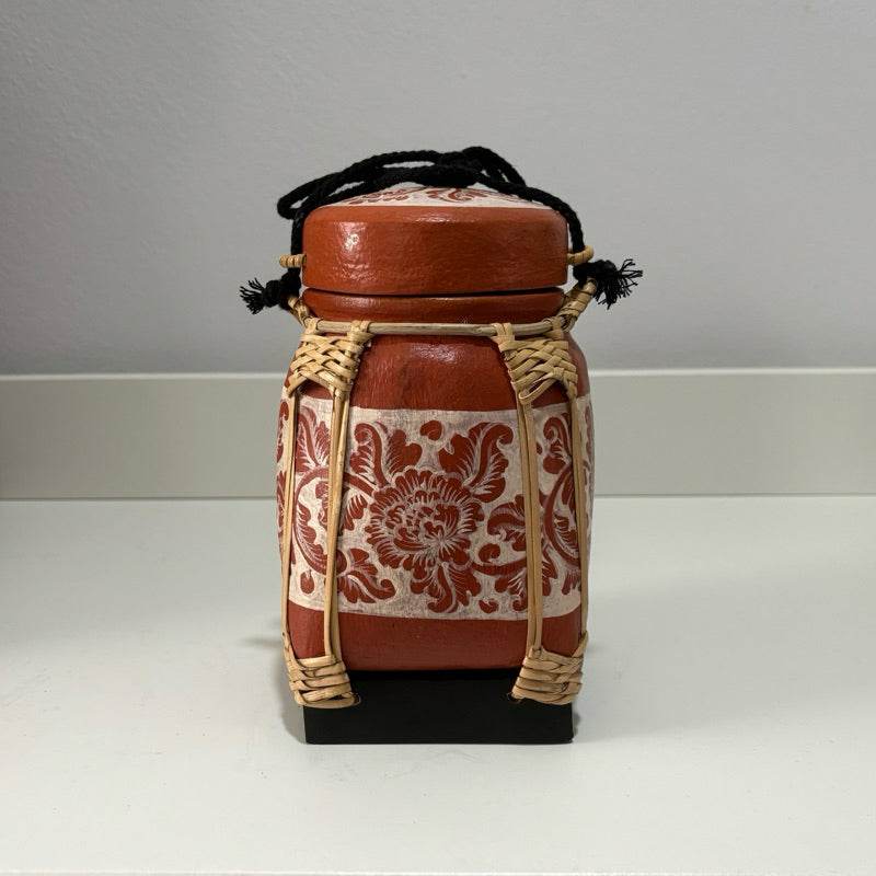 Lanna Bamboo Rice Box – Handmade Thai Kratip Khao Storage Jar | Natural Decor &amp; Gift in 12x21cm Size - Thai Blessing Co