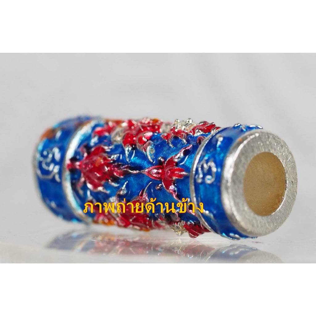 Twin-Faced Takrud of Lord Wessuwan – Enamelled Antique-Gold Edition by Luang Phor Prong, Wat Tham Phrutakhian (Numbered + Boxed) - Thai Blessing Co