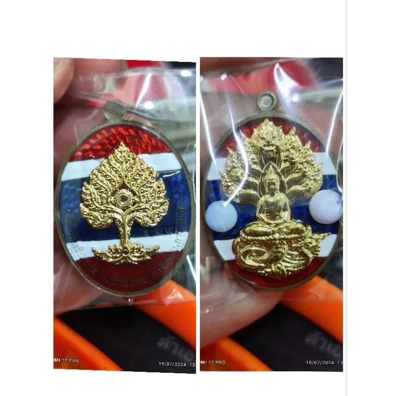 Unlock Supreme Wealth with Nak Prok Wealth Medal Blessed by Luang Pu Sila 164ยาธงชาติ นก.ชุบทอ