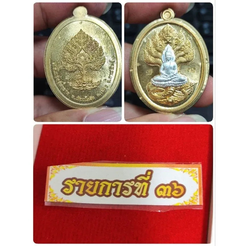 Unlock Supreme Wealth with Nak Prok Wealth Medal Blessed by Luang Pu Sila 49นก.เงินตอก9รอบ