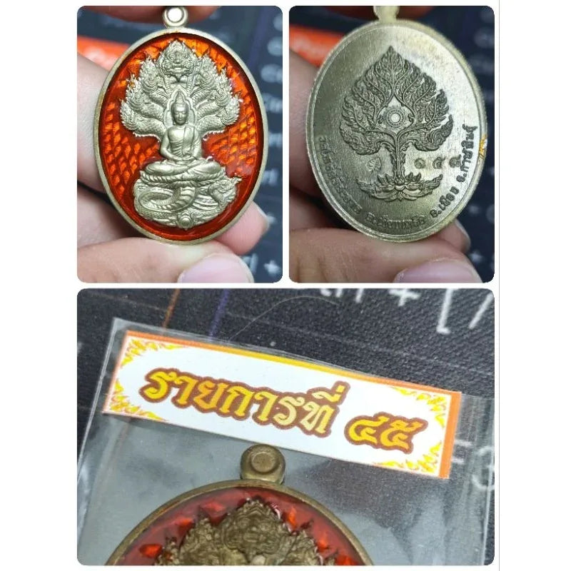 Unlock Supreme Wealth with Nak Prok Wealth Medal Blessed by Luang Pu Sila 158 มช.ลงยาส้ม