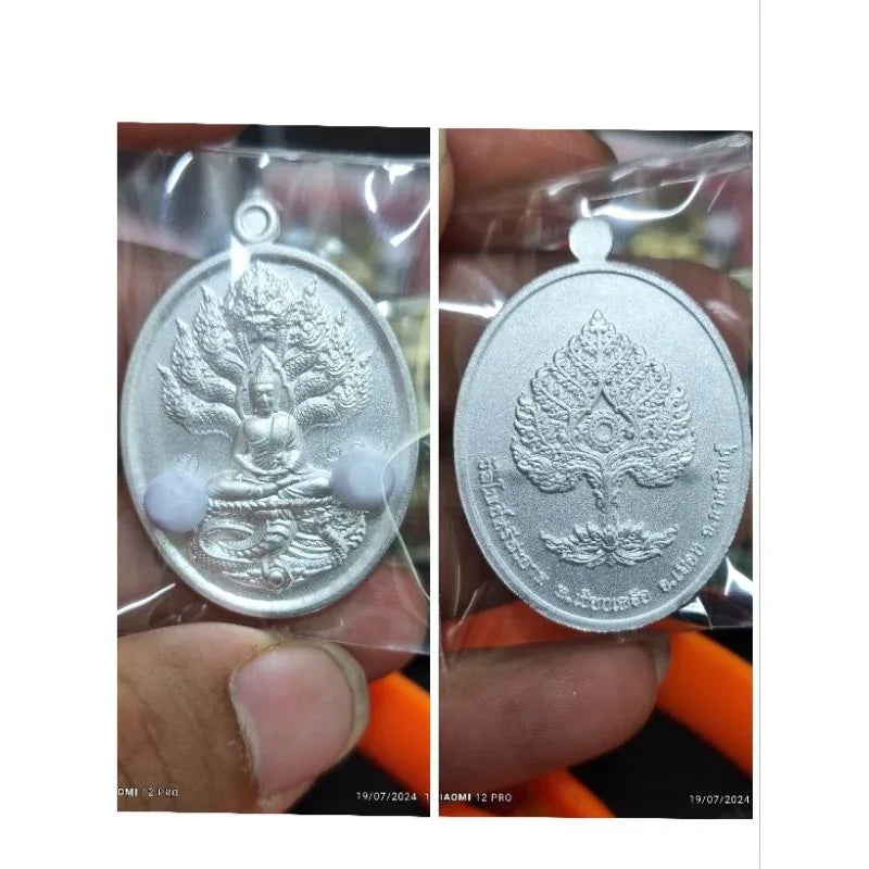 Unlock Supreme Wealth with Nak Prok Wealth Medal Blessed by Luang Pu Sila 102ชุบเงินพ่นทราย