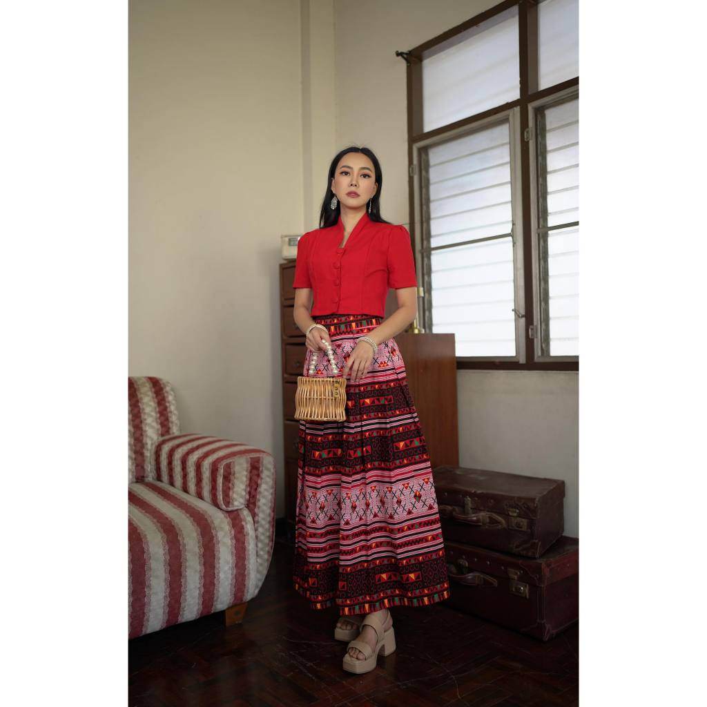Classic Round Neck Short Sleeve Shirt – Functional Front Buttons | Sizes 34–40 in Wine Red, Navy, Beige &amp; More - Thai Blessing Co