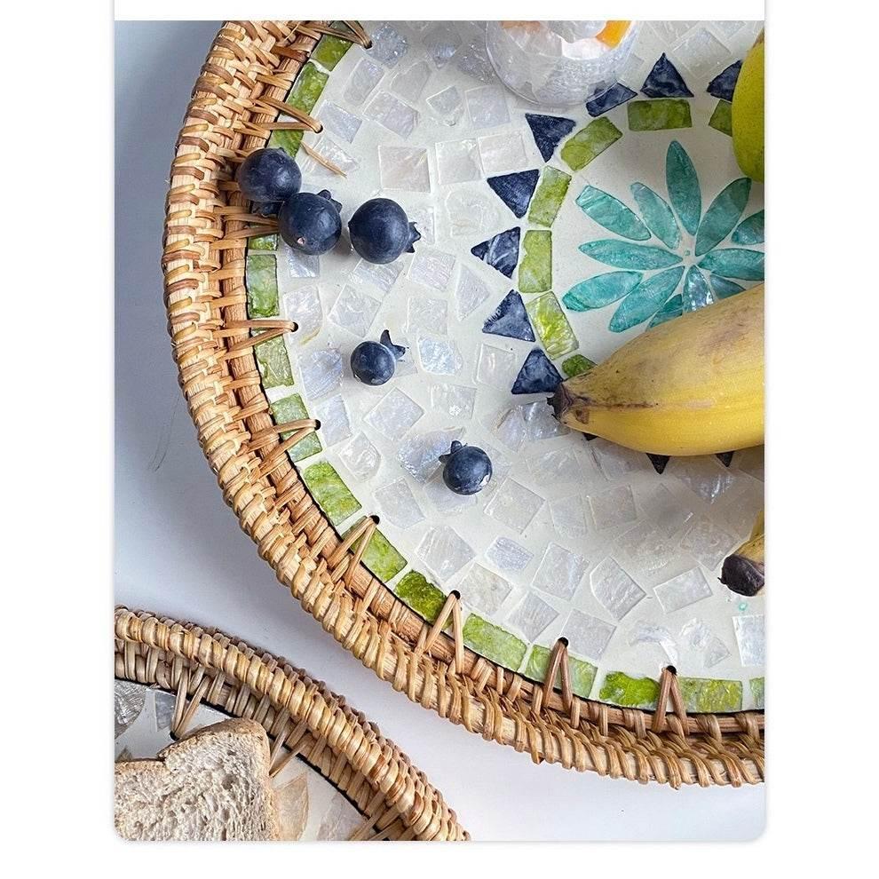 Vietnamese Rattan Serving Tray – Handwoven Natural Round Wicker Tray for Kitchen, Bathroom & Home Decor | 30cm & 35cm Sizes