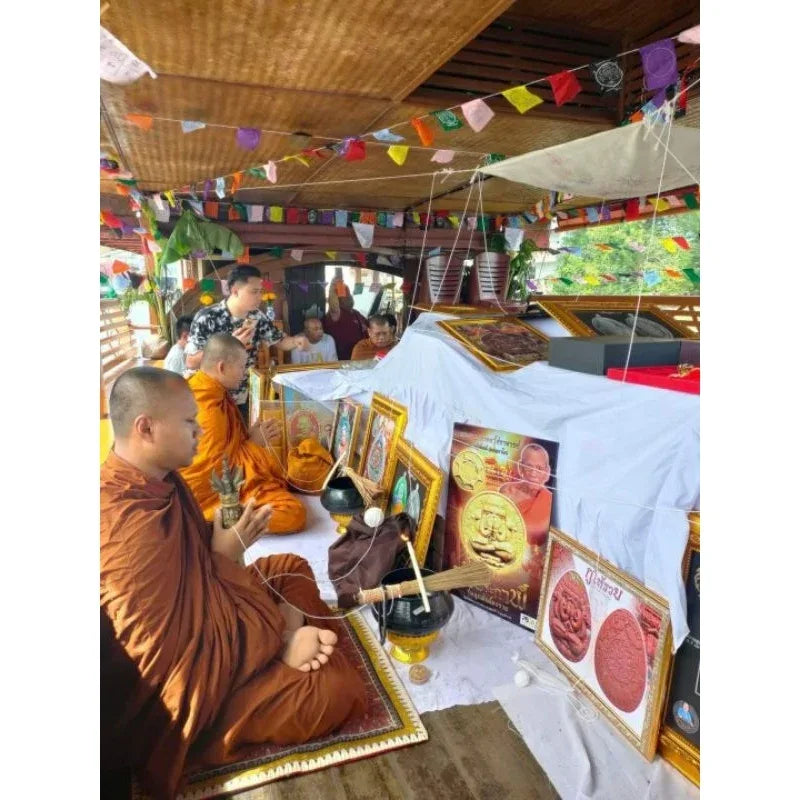 Sacred Phra Pidta Amulet for Ultimate Wealth and Protection with Phang Phra Kan Powder