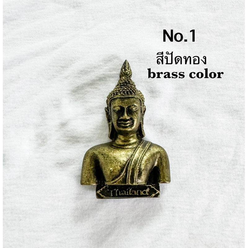 Brass color handcrafted resin fridge magnet shaped like a Buddha statue from One-Sake.com