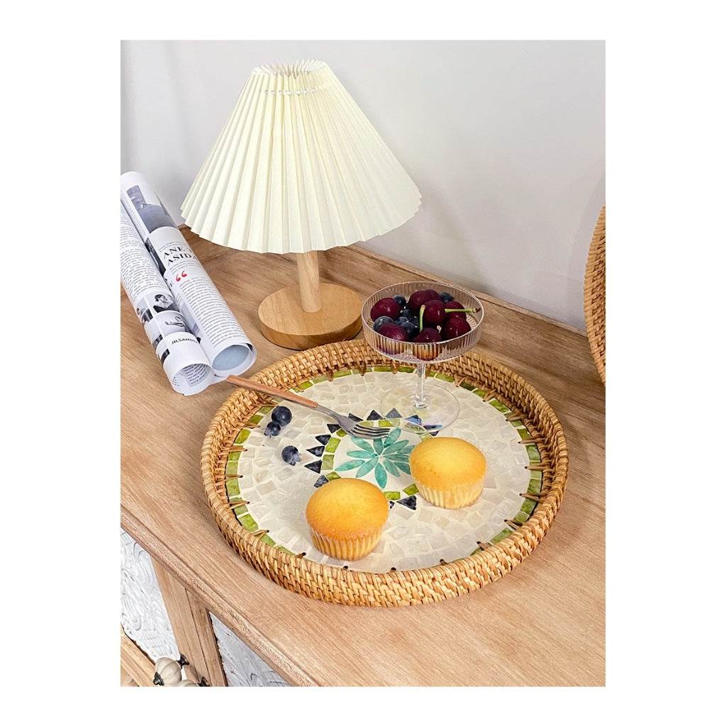 Vietnamese Handwoven Rattan Serving Tray – Natural Round Wicker Tray for Kitchen, Bathroom &amp; Home Decor | 30cm &amp; 35cm Sizes One-Sake.com b-30cm a-30cm a-35cm a-30cm-a-35cm-b-30cm-b-35cm-c-30cm-c-35cm-d-30cm-d-35cm-c-30cm+35cm-b-30cm+35cm-d-30cm+35cm-a-30cm+35cm-