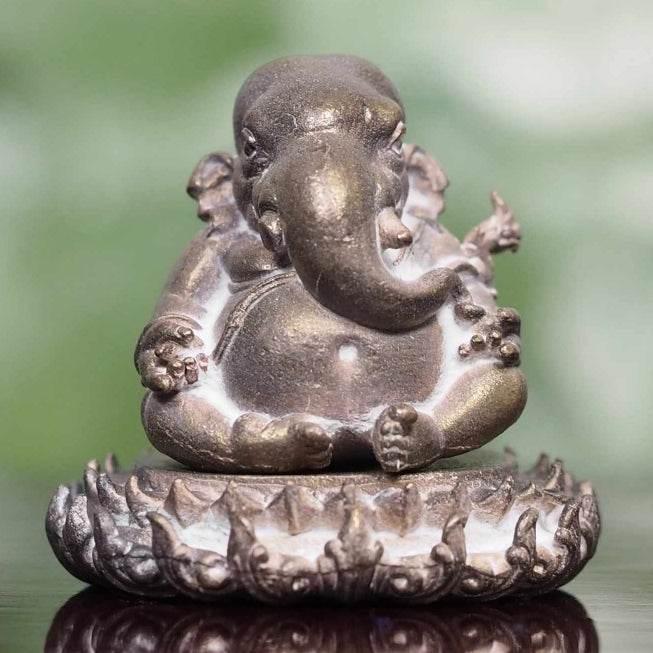 Ganesha Temple Founding Edition - Sacred Bronze on Lotus Base, Double-Blessed by Esteemed Thai Monks Default Title
