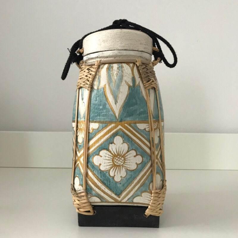 Handmade Bamboo Rice Box with Floral Design - Authentic Thai Craftsmanship