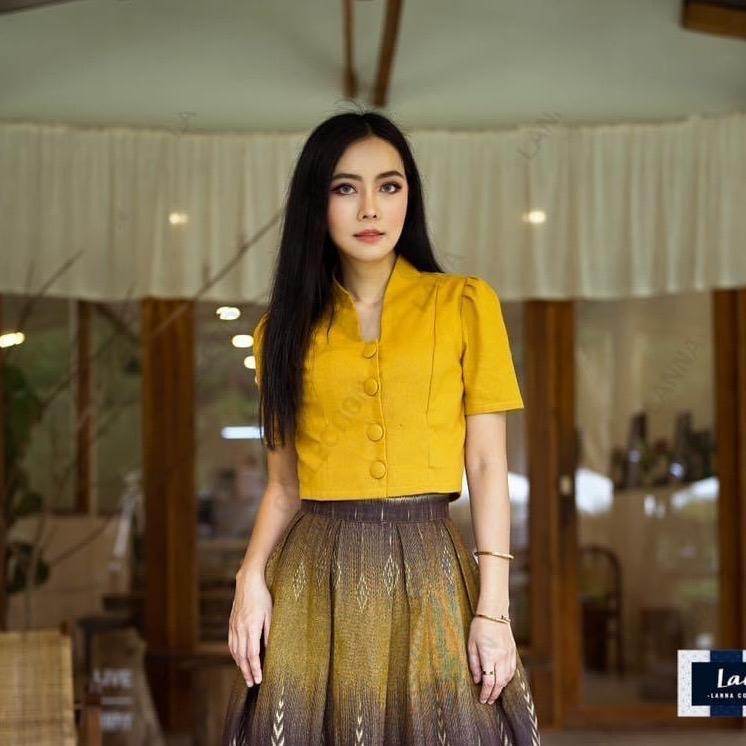 Classic Round Neck Short Sleeve Shirt – Functional Front Buttons | Sizes 34–40 in Wine Red, Navy, Beige &amp; More - Thai Blessing Co