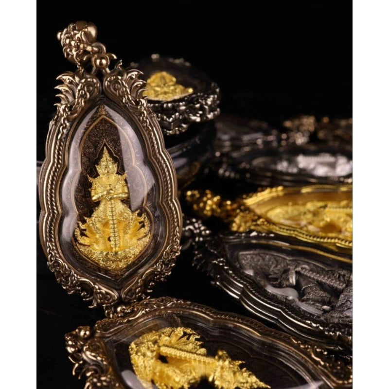 Vesuwanno amulet for wealth and protection in ornate frame, perfect for enhancing positive energy
