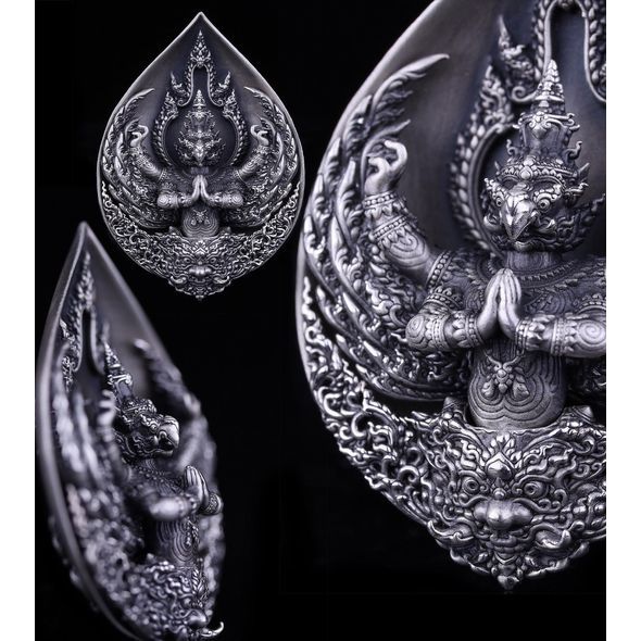 Garuda Galasubhan Silver Amulet Unleash Power, Wealth, and Divine Protection