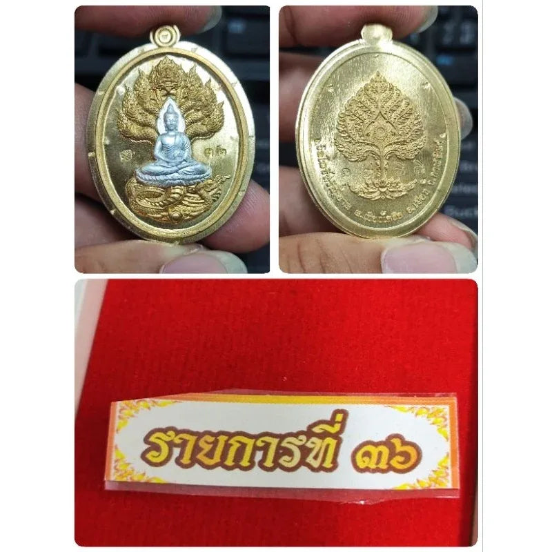 Unlock Supreme Wealth with Nak Prok Wealth Medal Blessed by Luang Pu Sila 32นก.เงินตอก9รอบ