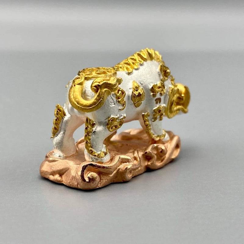 Wild Boar Amulet – “Khot Setthi” Edition | Luang Pho Wan, Wat Klong Khun, Phichit 2018 | Triple-Gold Plated Metal | Serial Numbered - Thai Blessing Co