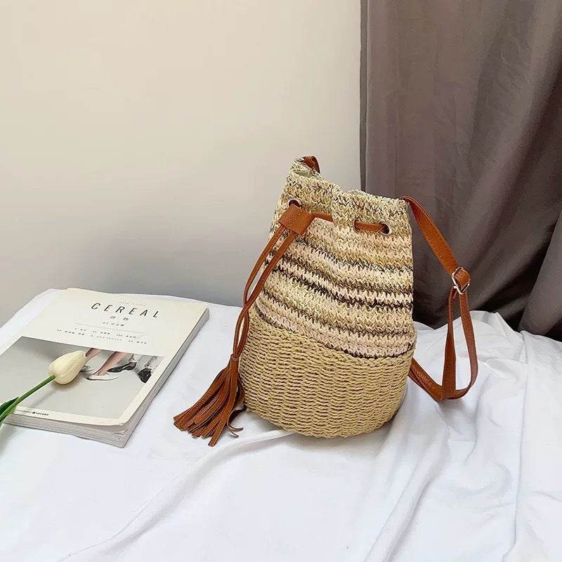 New Korean Style Handmade Pleated Bag – 28x20cm Cotton Rope Tote with 101cm Strap | Natural Material Crafted Women’s Shoulder Bag One-Sake.com 1 2 1-2-