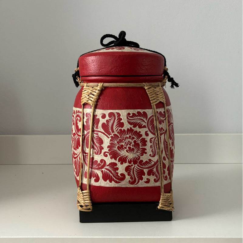 Lanna Bamboo Rice Box with Floral Pattern – Handmade Thai Storage Jar in 18x29cm | Decorative &amp; Functional Bamboo Basket from Northern Thailand One-Sake.com D4 D1 D3 D1-D3-D4-D5-D2-D6-D7-D8-D9-D10-D11-D12-D13-D14-D15-D16-D17-D18-D19-D20-D21-D22-D23-D24-D25 Premium paint-D26-D27 Premium1-D28-D29-D30-D31-D32-D33-D34-D35-D36-
